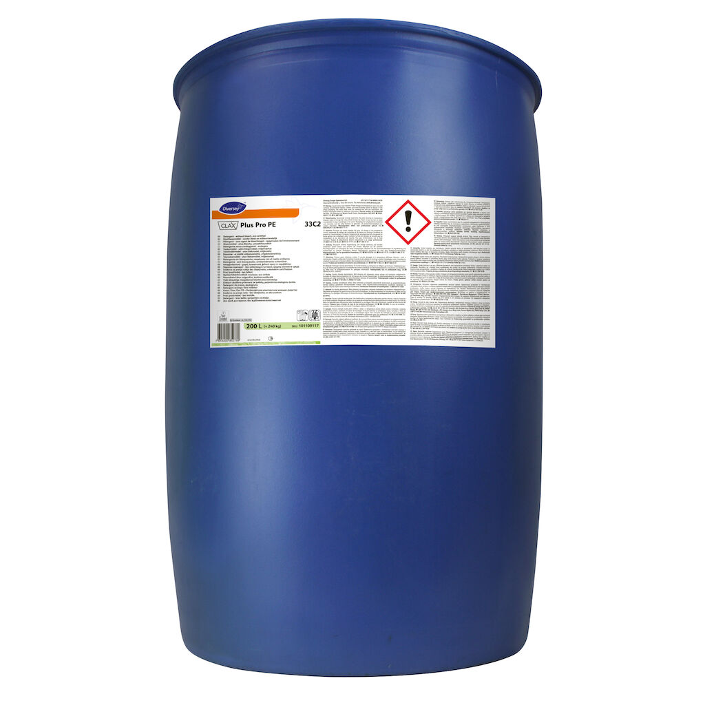 Clax Plus Pro Pur-Eco 33C2 200L - Détergent liquide enzymatique éco labellisé pour tout type de linge