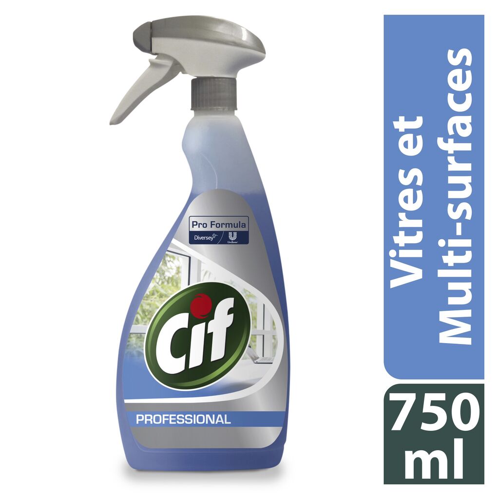 Cif Pro Formula vitres et multi-surfaces 6x0.75L - Nettoyant vitres et multi-surfaces