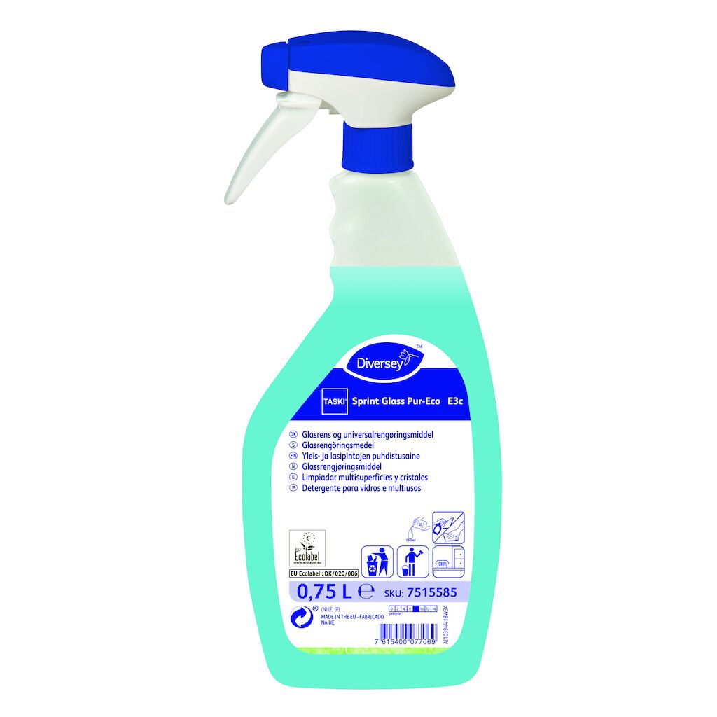 TASKI Sprint Glass Pur-Eco E3c 6x0.75L - Lasi- ja kovien pintojen puhdistusaine