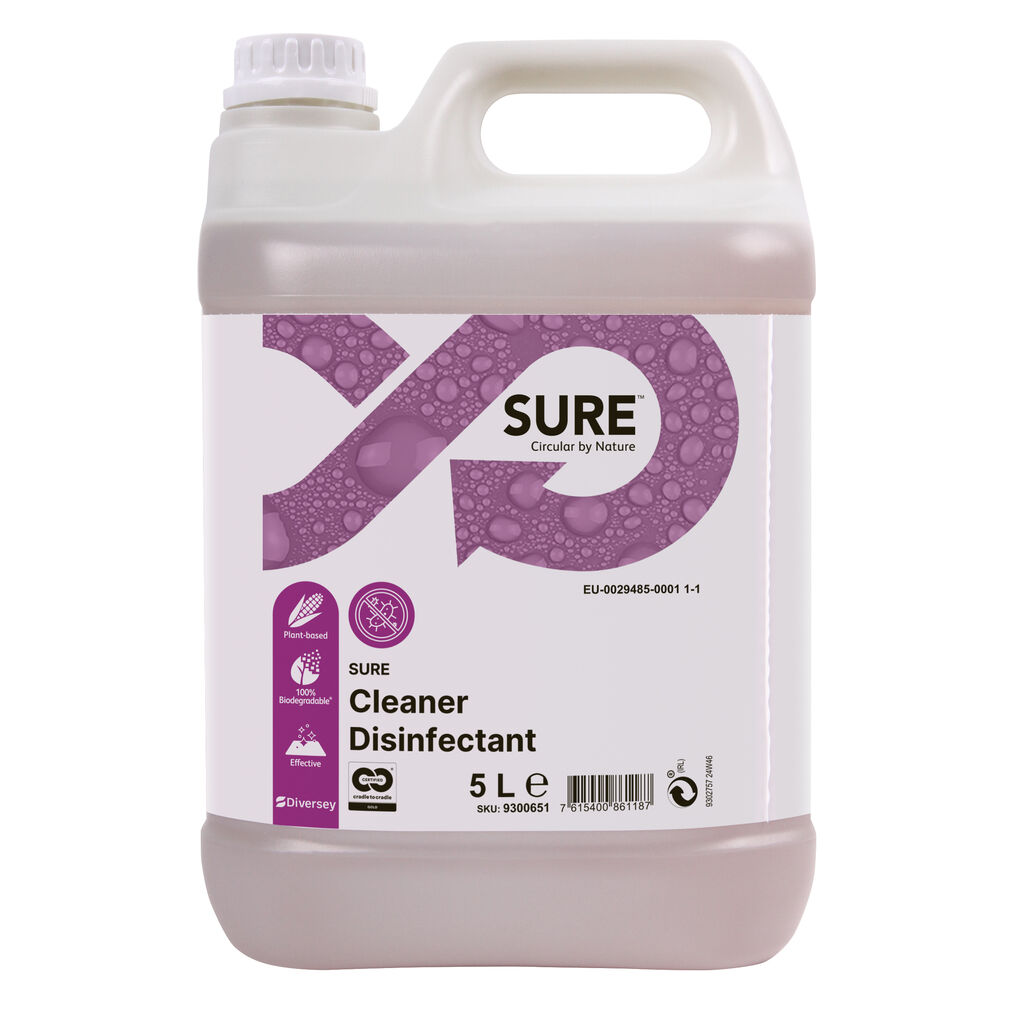 SURE Cleaner Disinfectant 2x5L - Detergent concentrat dezinfectant. Aprobat de BPR.
