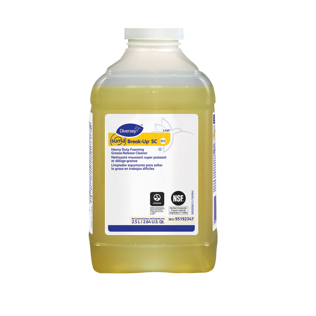 Suma® Break-Up® SC D3.5 D3.5, 2.5L, J-Fill® / QuattroSelect®, 2/CT - Heavy Duty Foaming Grease-Release Cleaner
