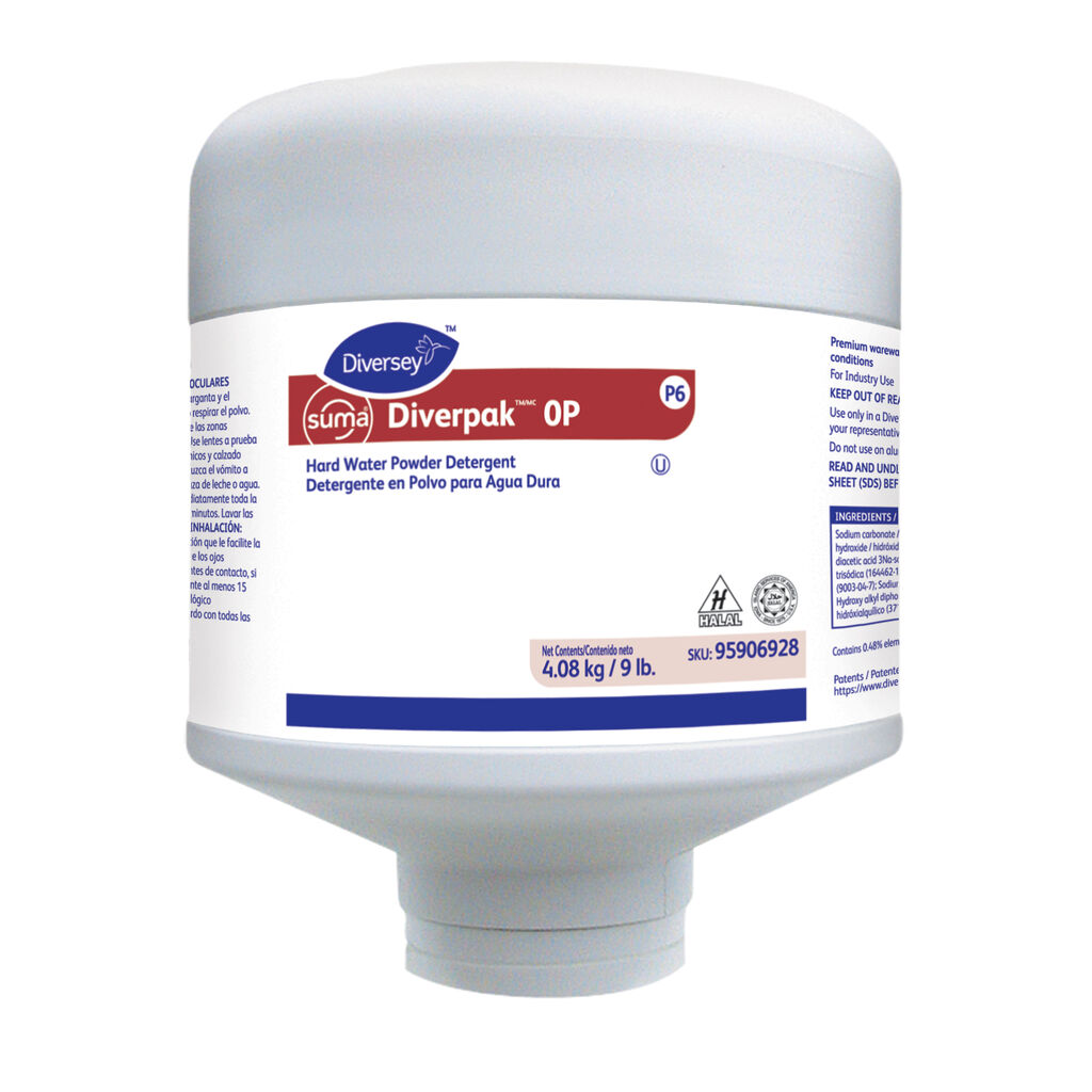 Suma® DiverpakTM/MC P6 P6, 9lb, 4/CT - Hard Water Powder Detergent