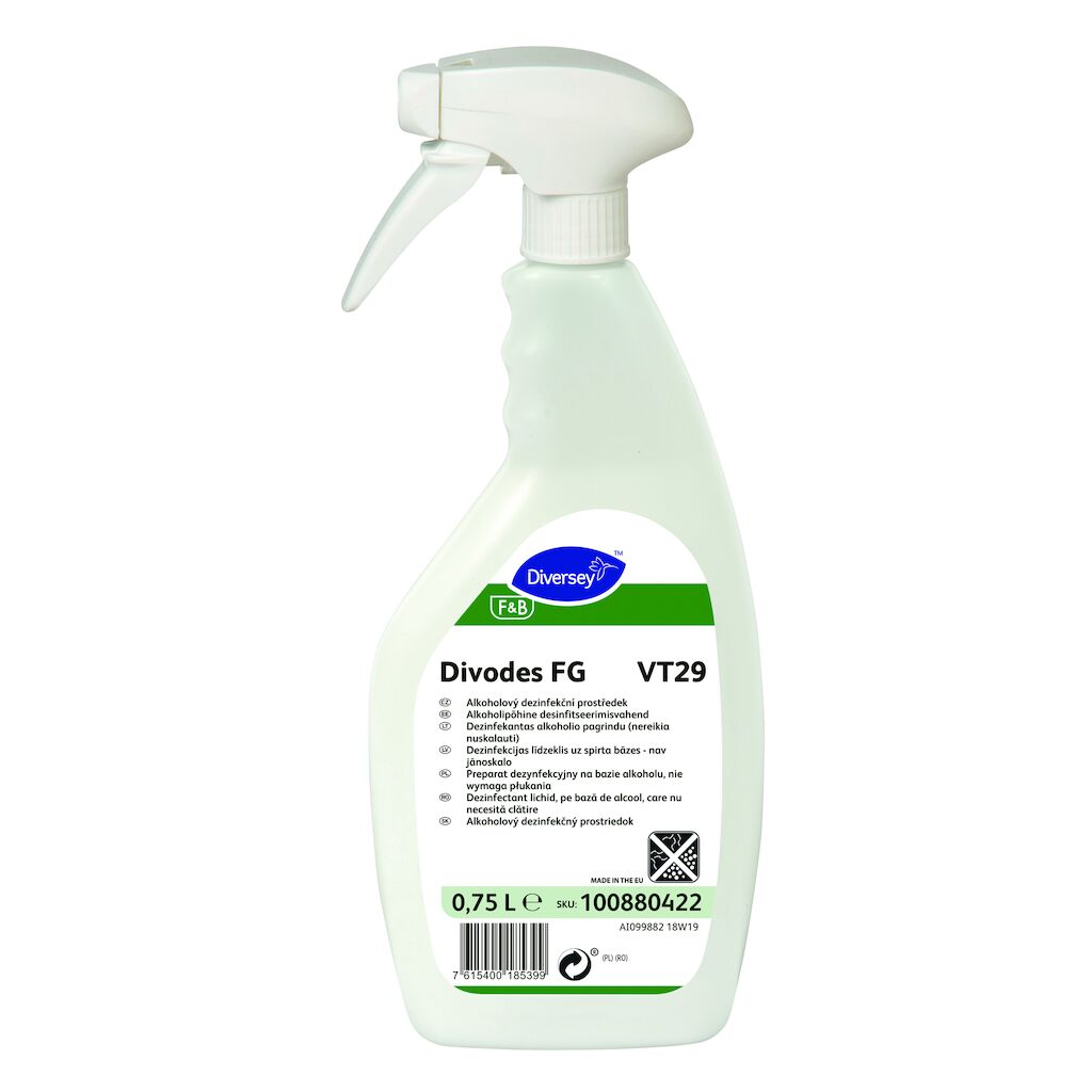 Divodes FG VT29 6x0.75L - preparat dezynfekcyjny na bazie alkoholu, nie wymaga płukania