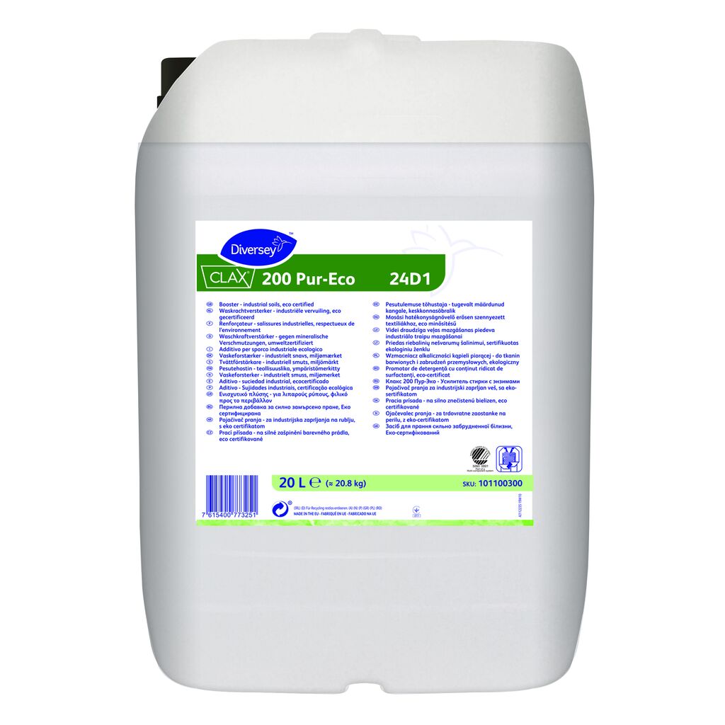 Clax 200 Pur-Eco 24D1 20L - Vaskeforsterker för industriell flekker, miljømerket