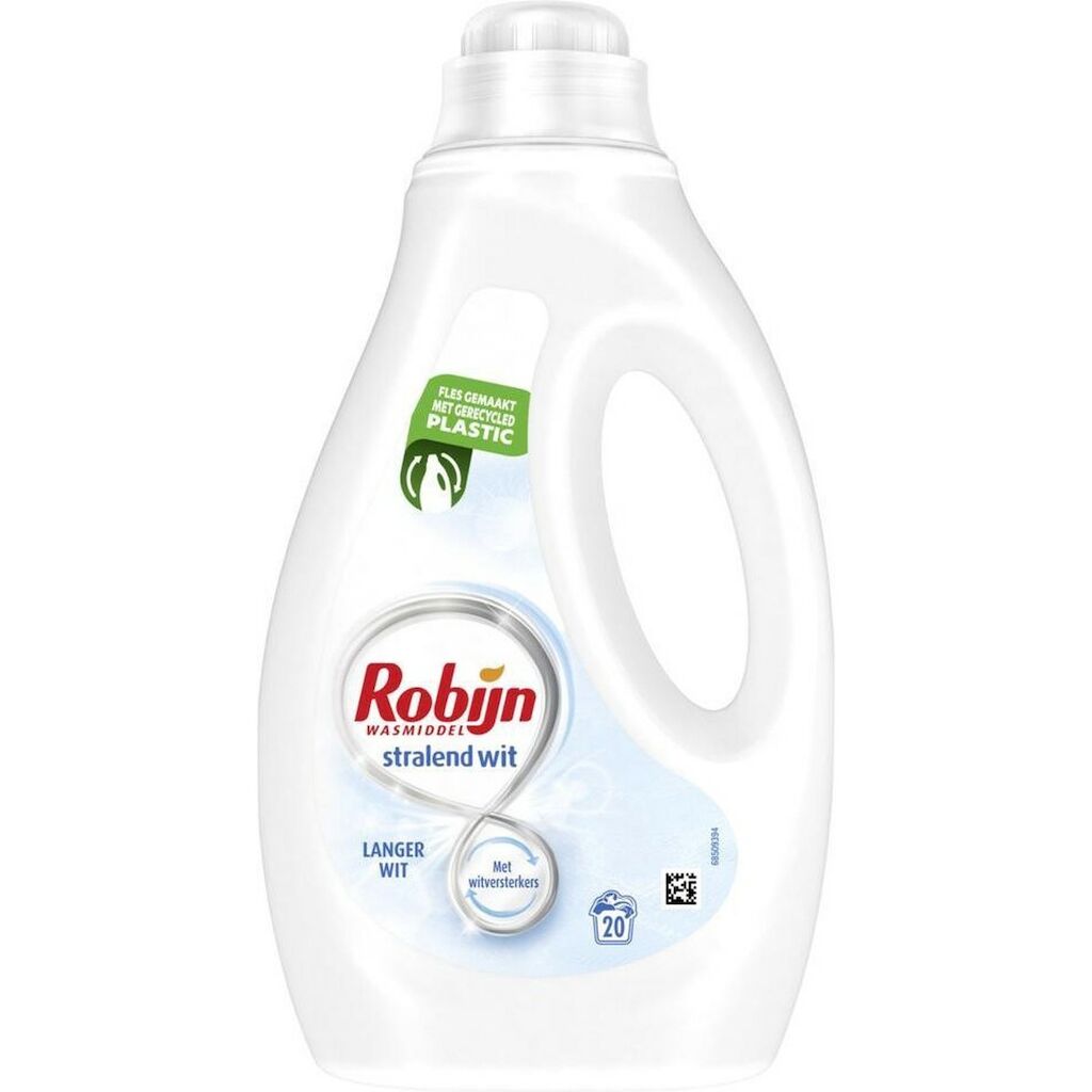 Robijn Wasmiddel Stralend Wit 6x1L - Extra geconcentreerd wasmiddel voor de witte was