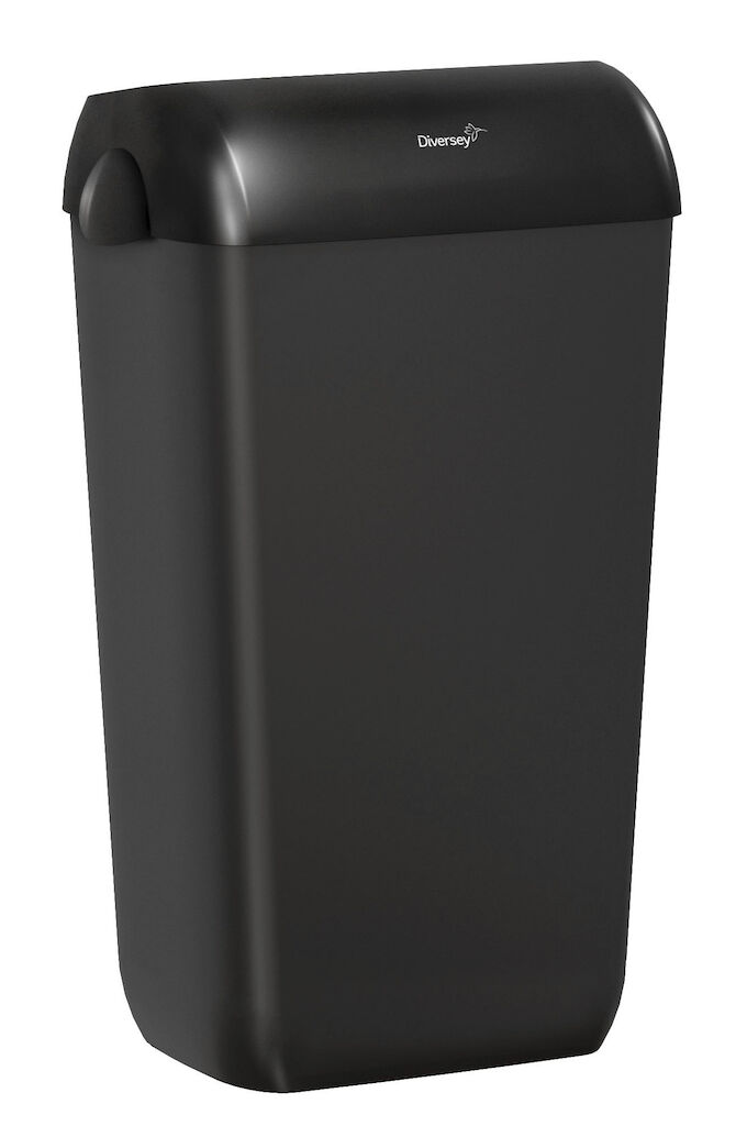 Diversey 23ltr Wastebin Semi Open Lid 1st - 23L - Zwart