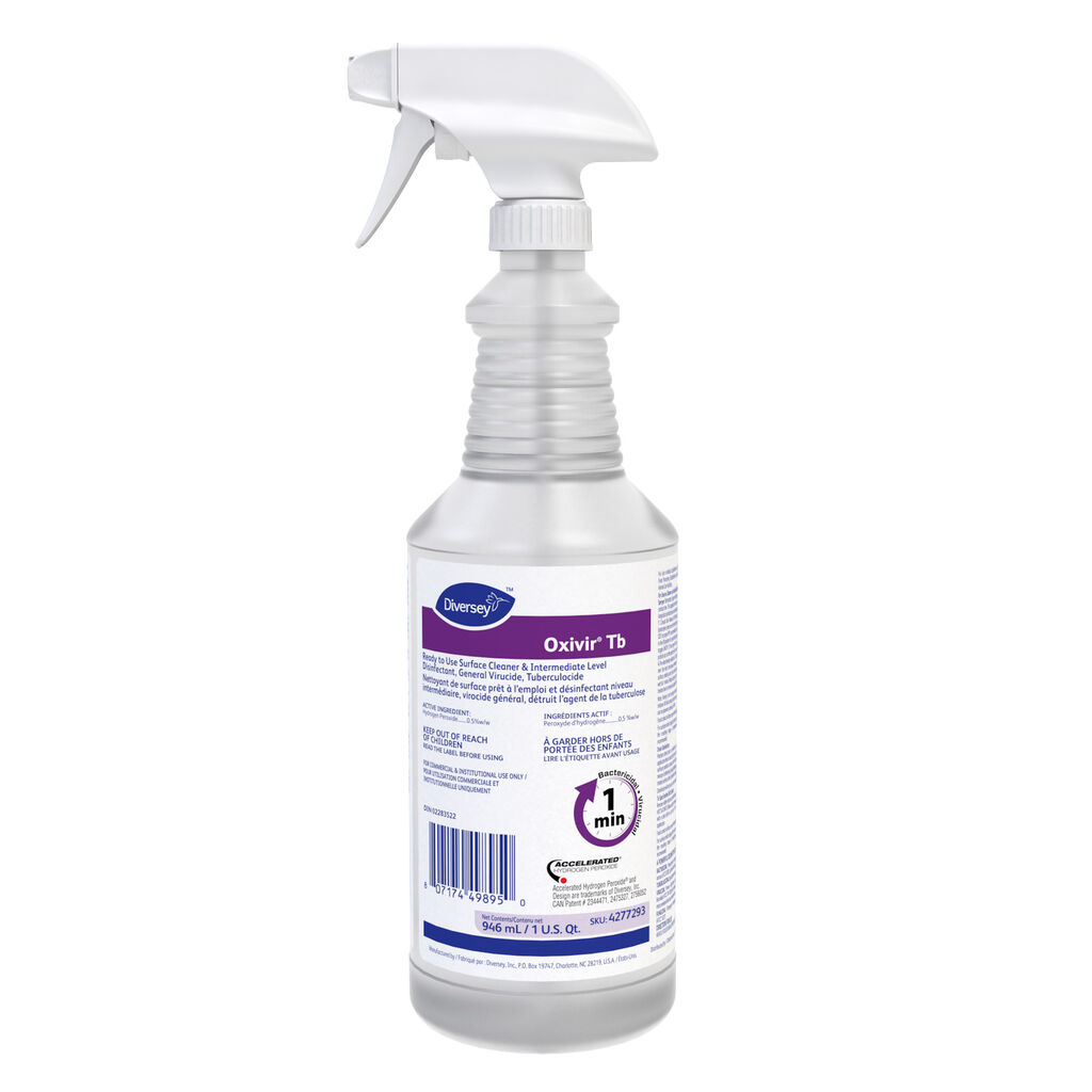Oxivir® Tb RTU, 946ml, 12/CT - Ready to Use Surface Cleaner & Intermediate Level Disinfectant, General Virucide, Tuberculocide