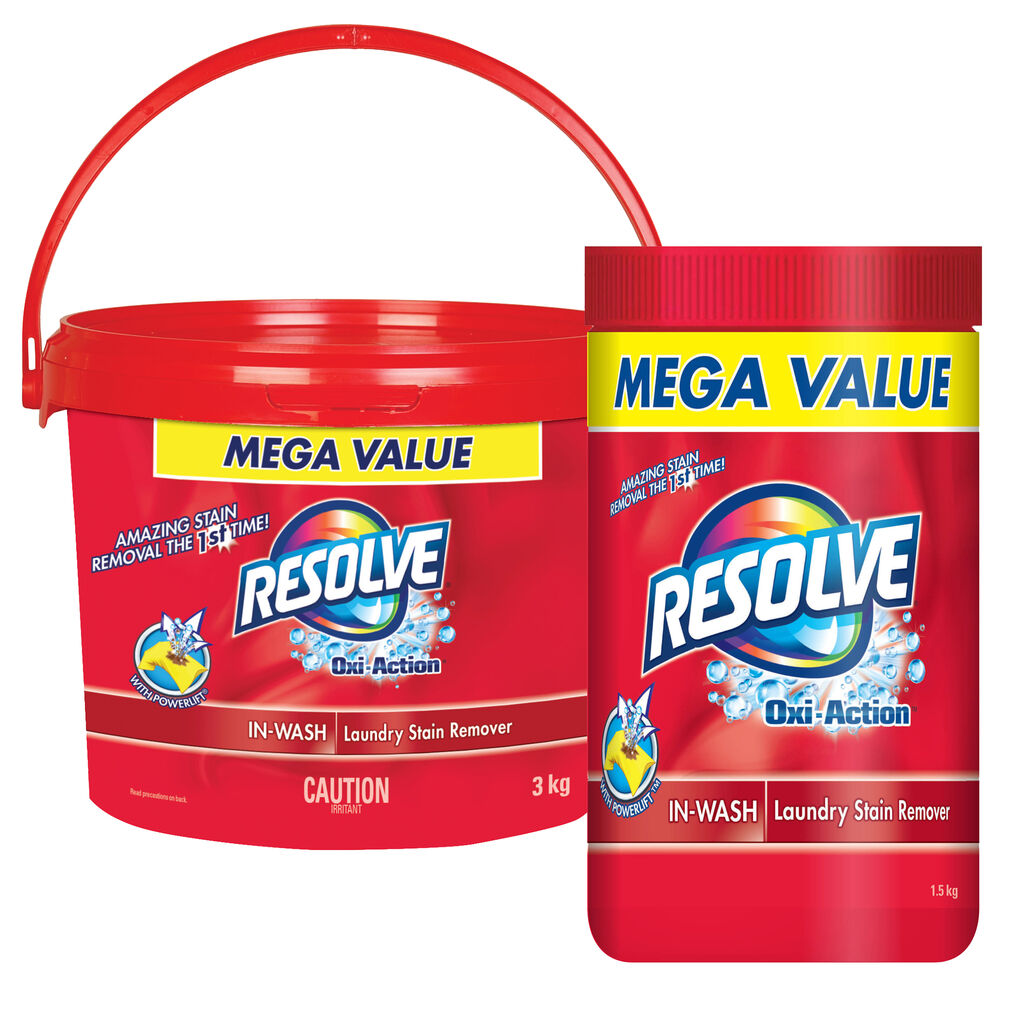 Resolve® Oxi-Action In-Wash Laundry Stain Remover Powder, 3kg, 2/CT