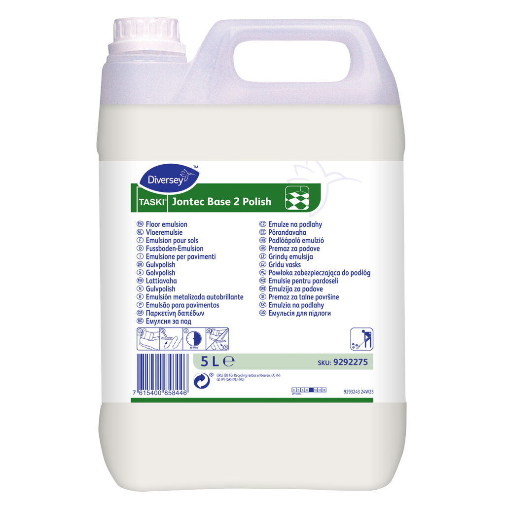 TASKI Jontec Base 2 Polish 2x5L - Emulsione per pavimenti lucidabile ad alta lucentezza
