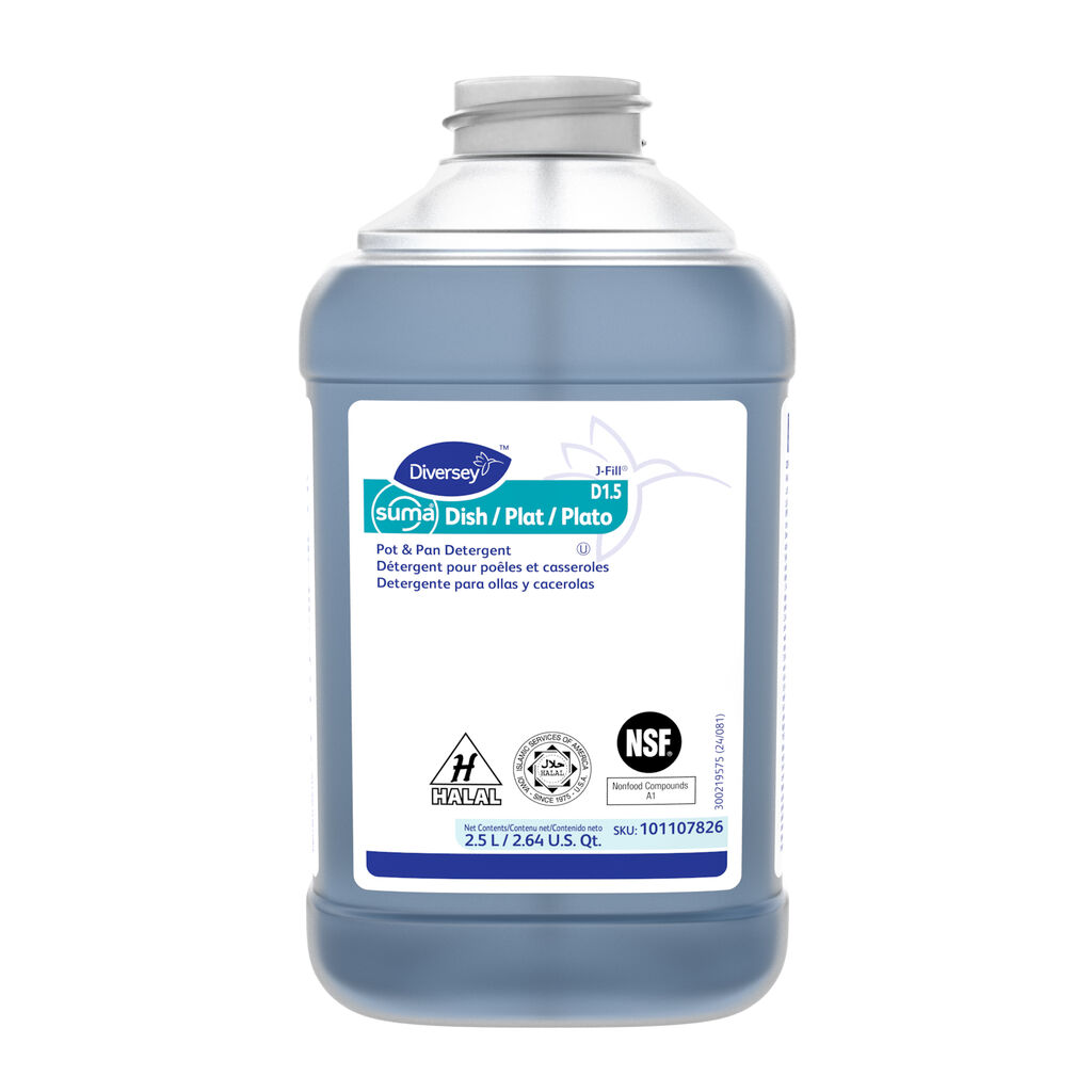 Suma® Dish D1.5 D1.5, 2.5L, J-Fill® / QuattroSelect®, 2/CT - Pot & Pan Detergent