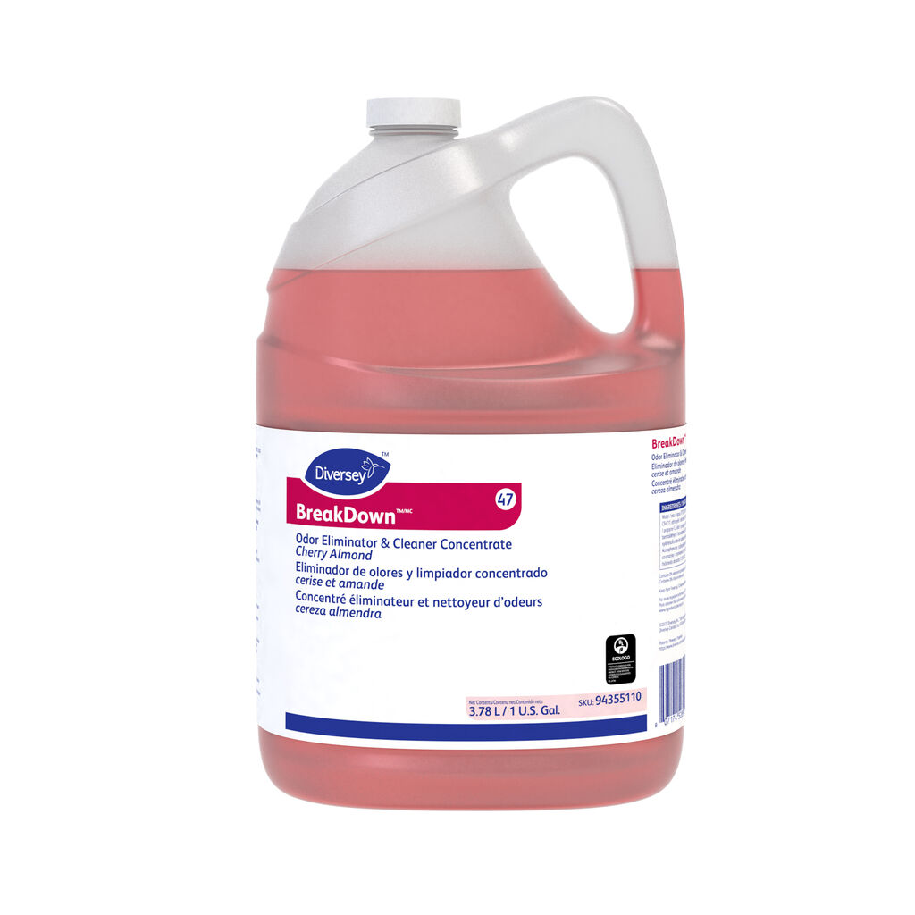 BreakDownTM/MC Odor Eliminator Cherry Almond 47, 1gal, 4/CT - Odor Eliminator & Cleaner Concentrate Cherry Almond