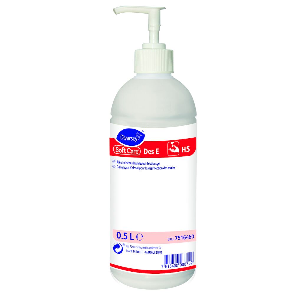 Soft Care Des E H5 10x0.5L - Gel désinfectant pour friction hydroalcoolique des mains