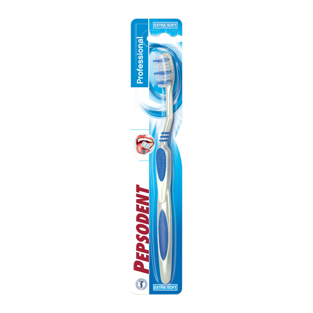 Pepsodent Tandborste Extra Soft Professional<br /> <h1>&nbsp;</h1> 12x - Effektiv rengöring. Vinklat skaft för bättre åtkomlighet.