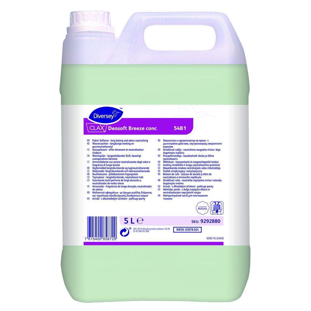 Clax Deosoft Breeze conc 54B1 2x5L - Assouplissant - nouveau parfum concentré longue durée