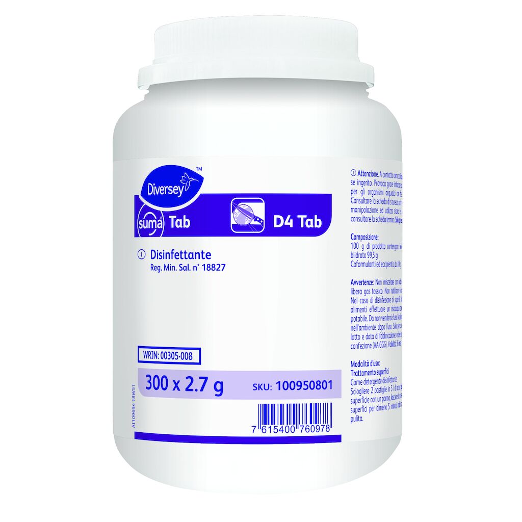 Suma Tab 4x300pz - Disinfettante clorattivo in pastiglie. Presidio Medico Chirurgico Reg. Min. n. 18827