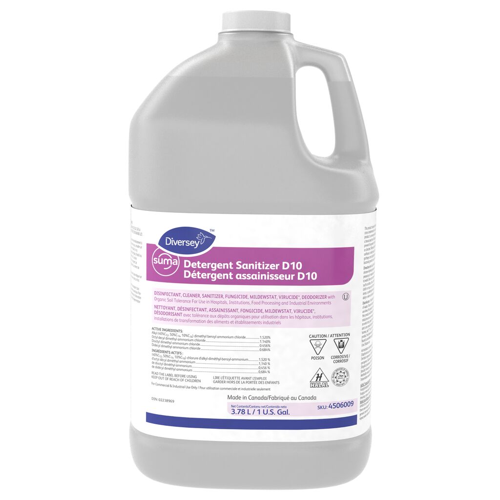 Suma® Detergent Sanitizer D10 D10, 1gal, 4/CT