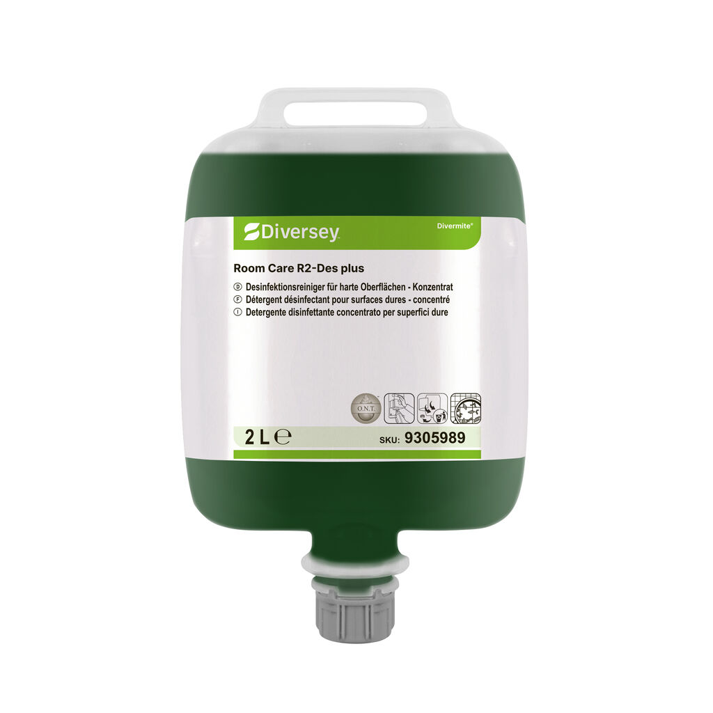 Room Care R2-Des plus 2x2L - Reinigungs- und Desinfektionsmittel für harte Oberflächen - Konzentrat