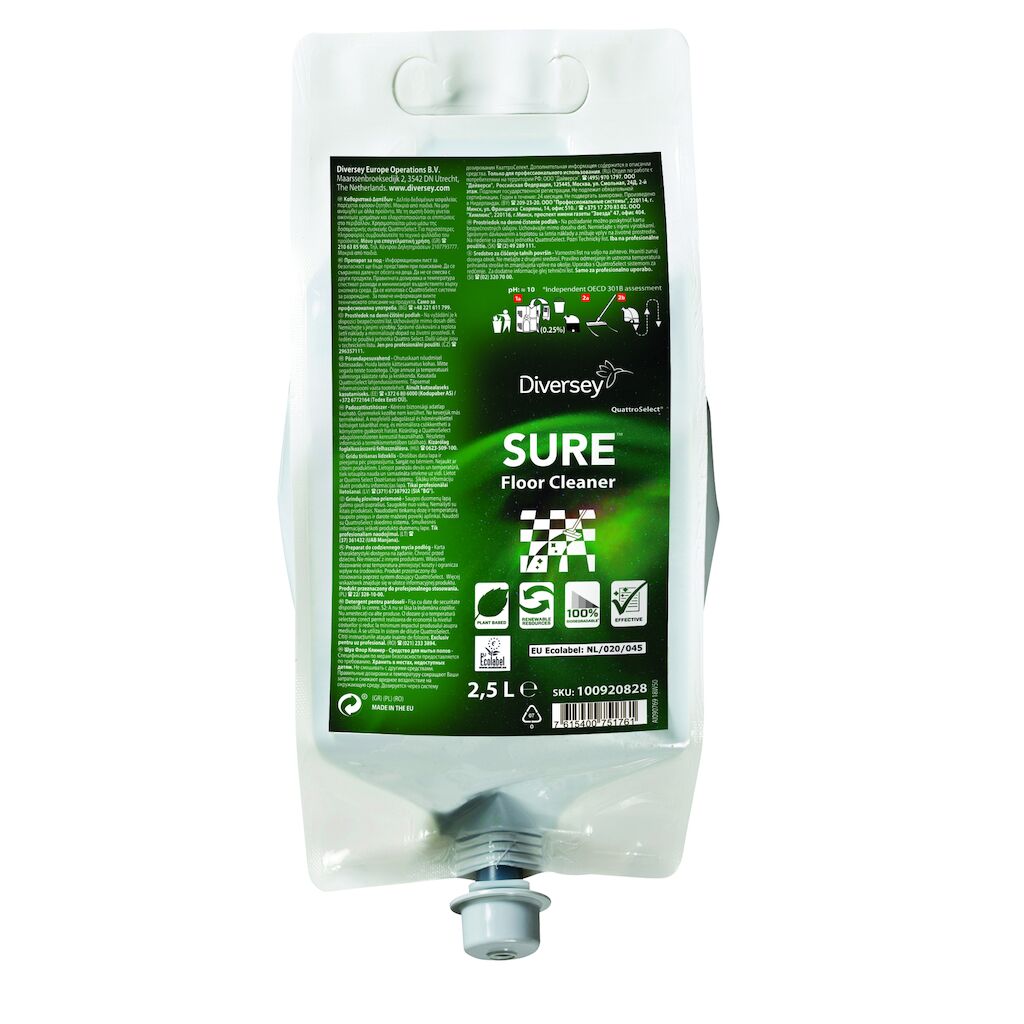SURE Floor Cleaner QS 2x2.5L - Padozattisztítószer QuattroSelect kiszerelésben