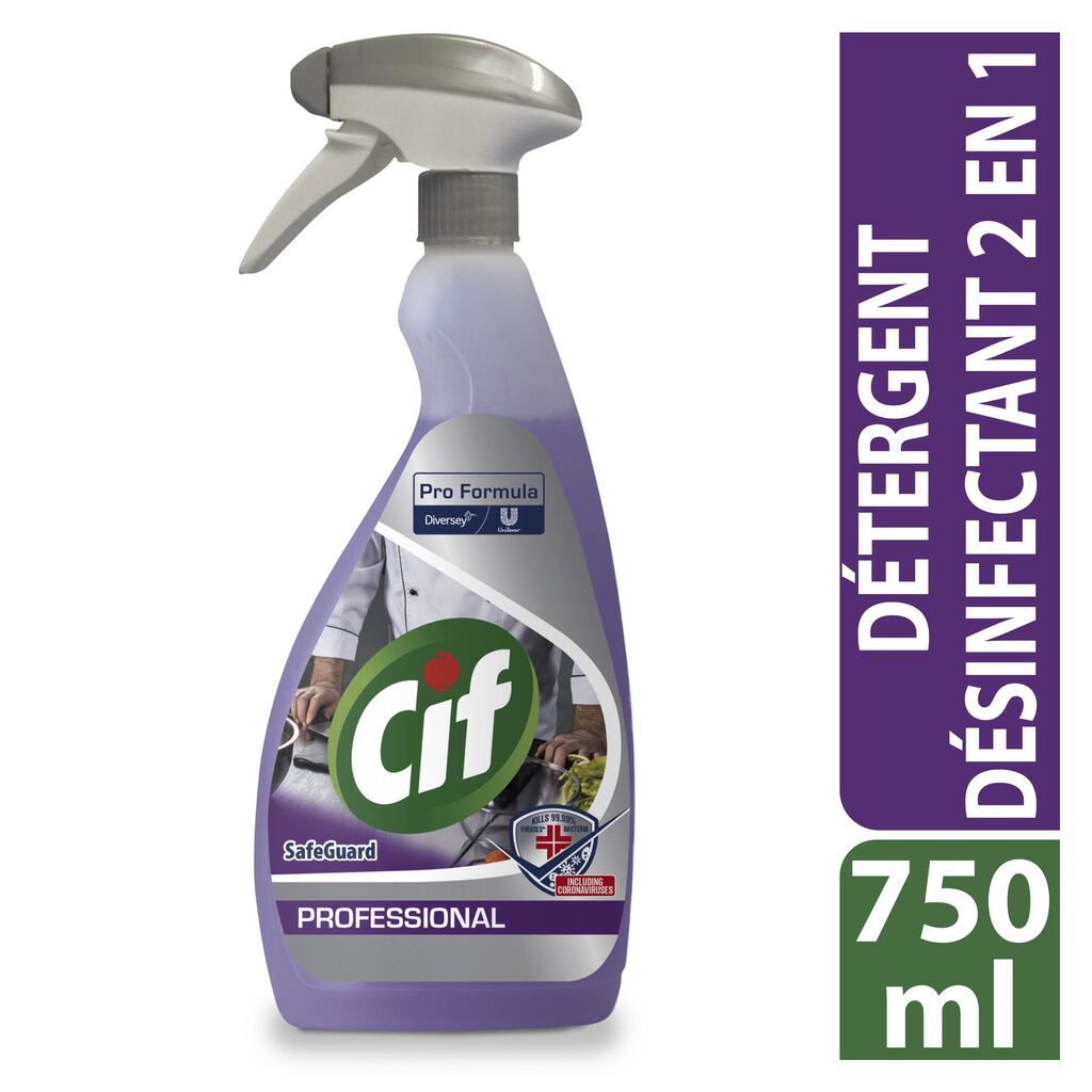Cif Pro Formula Safeguard 2in1 Cleaner Disinfectant 6x0.75L - Détergent désinfectant prêt à l'emploi