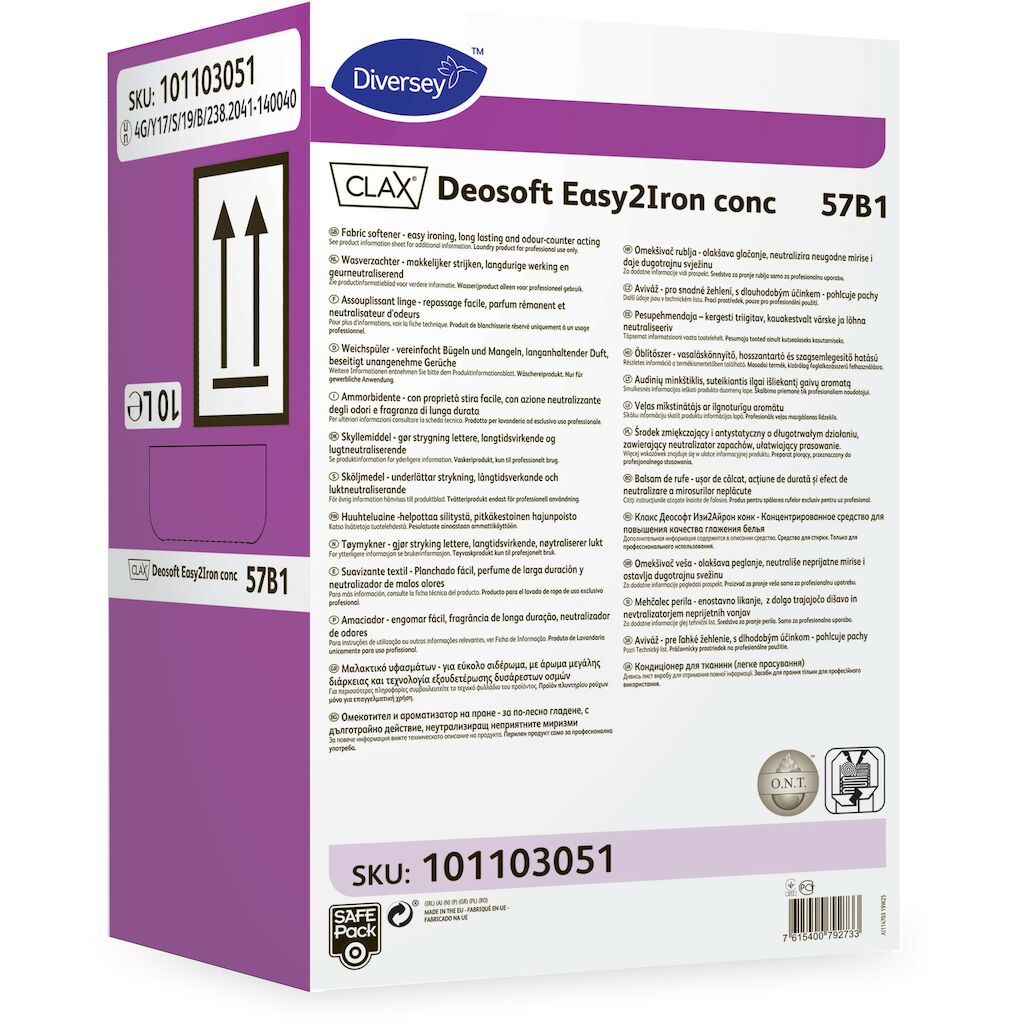 Clax Deosoft Easy2Iron conc 57B1 10L - Balsam de rufe - ușor de călcat, acțiune de durată și efect de neutralizare a mirosurilor neplăcute