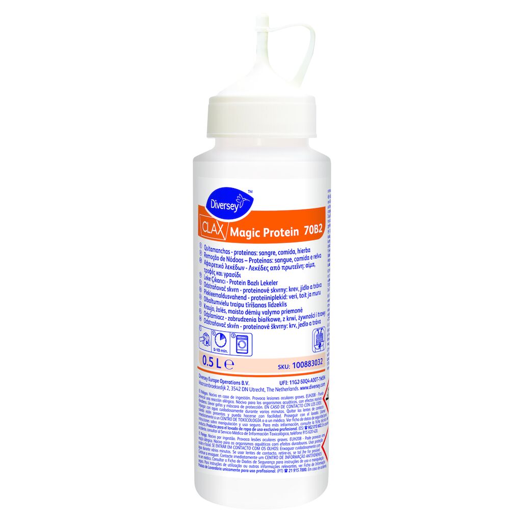 Clax Magic Protein 70B2 4x0.5L - Odstraňovač skvrn - proteinové skvrny: krev, jídlo a tráva