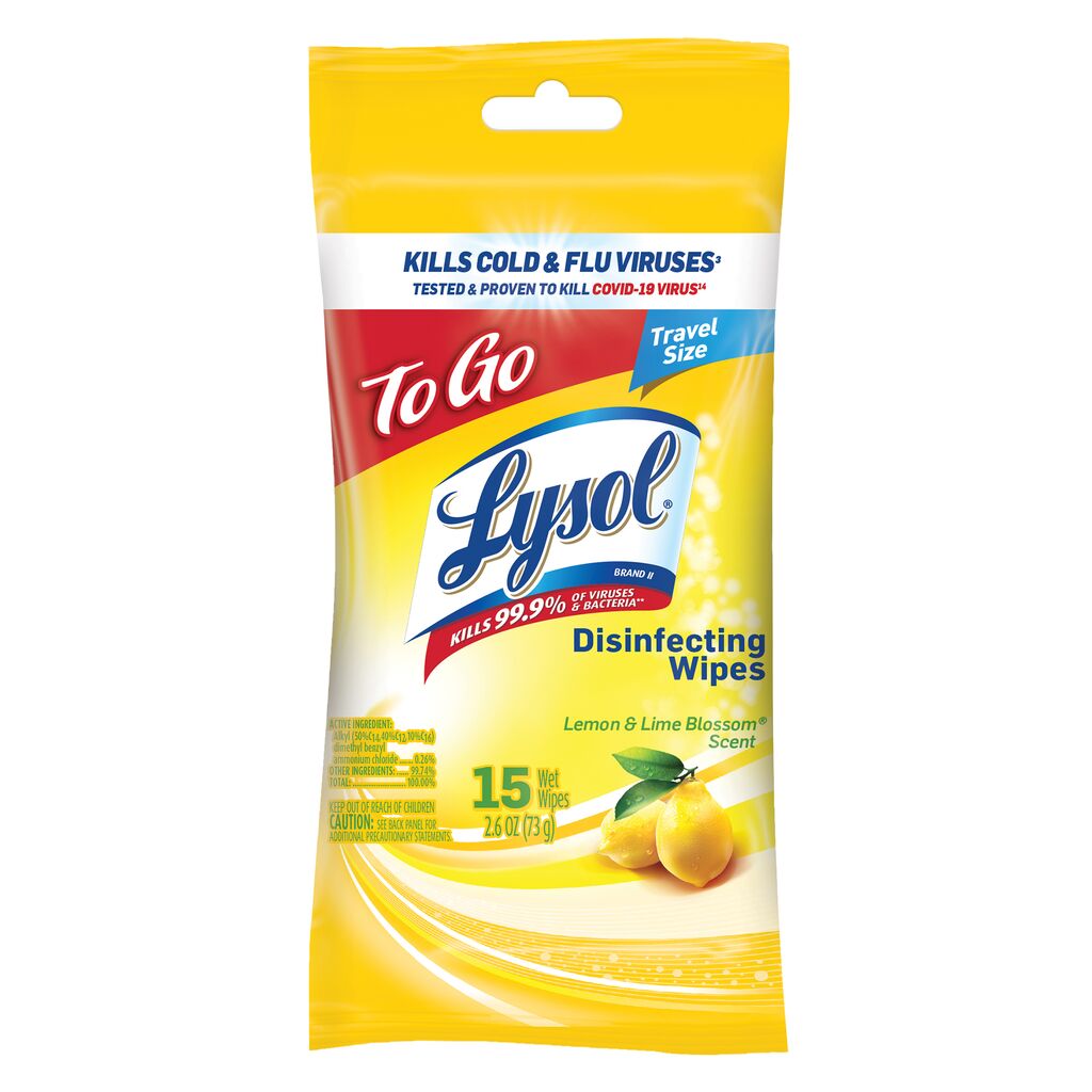 Lysol On-The-Go 15 CT Citrus Disinfectant Wipes, 15ea, 24/CT
