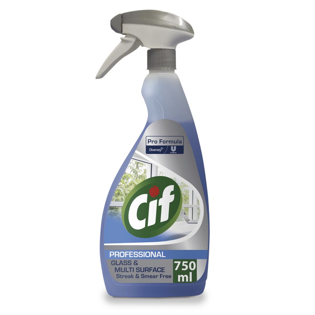 Cif Pro Formula Glass & Multi Surface Cleaner 6x0.75L - Glass, window and non porous surface cleaner