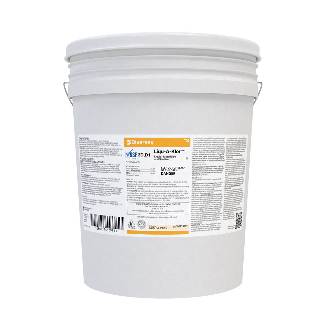 Liqu-A-KlorTM/MC T20, 5gal - Liquid-Bactericide and Sanitizer