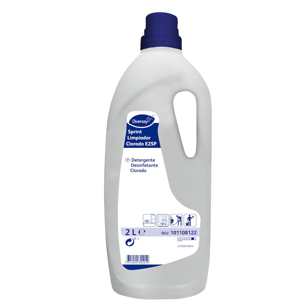 Sprint Limpiador Clorado 6x2L - Produto de limpeza desinfetante para todo o tipo de superfícies resistentes à água