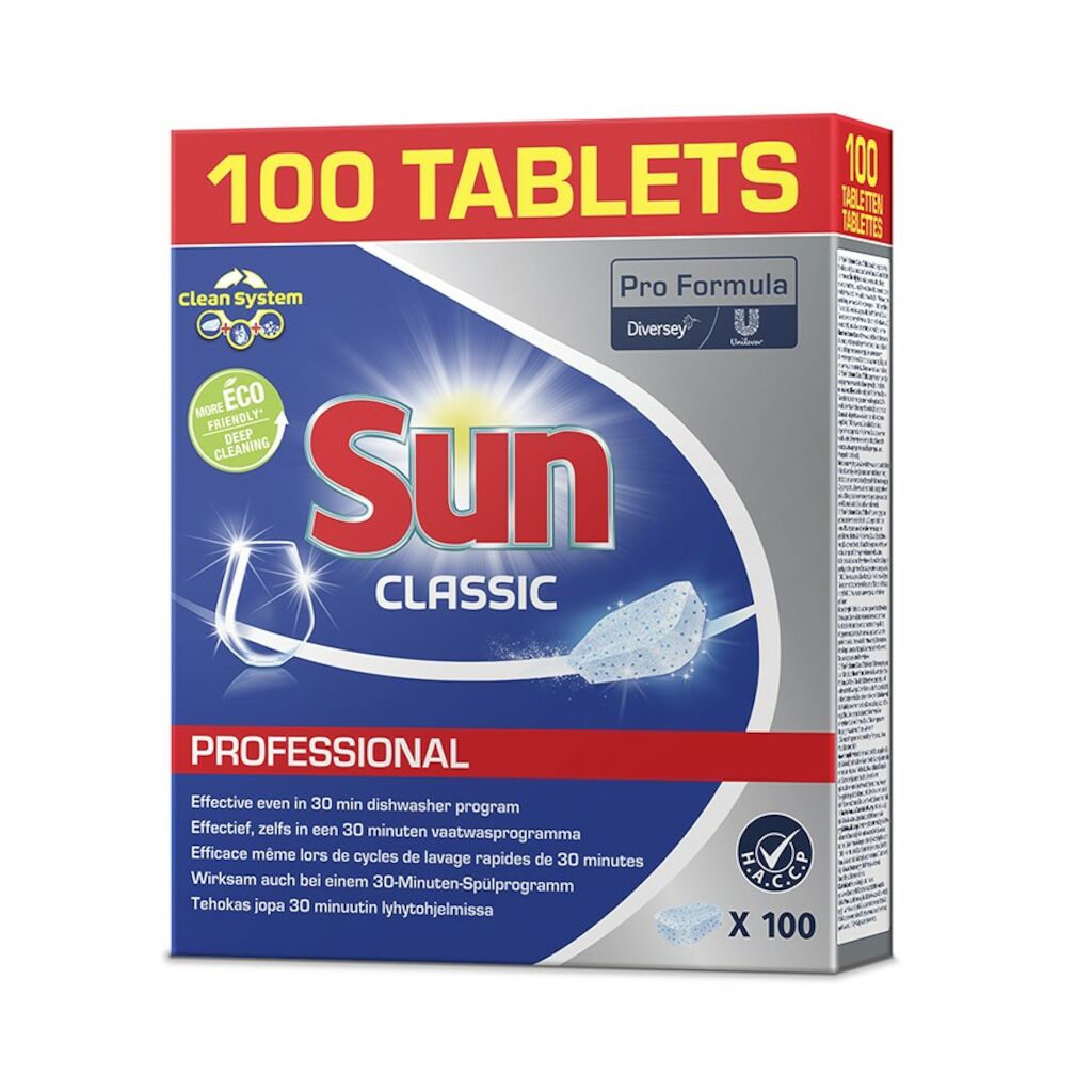 Sun Professional Classic Tabs 6x100Stk. - Geschirrspültabletten Classic, geeignet für Haushaltsgeschirrspüler
