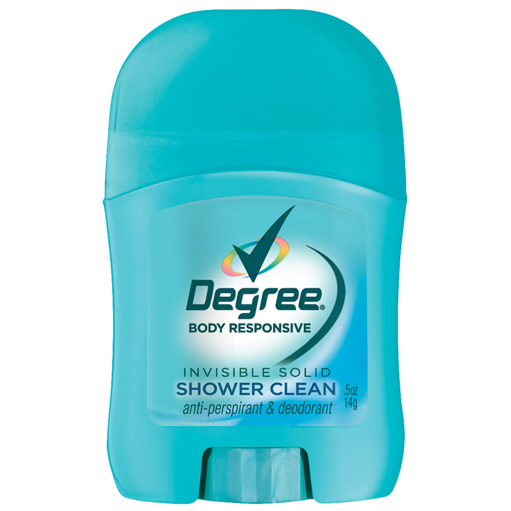 Degree® Invisible Solid Shower Clean Anti-Persiprant & Deodorant, 14g, 36/CT - Shower Clean Anti-Perspirant & Deodorant