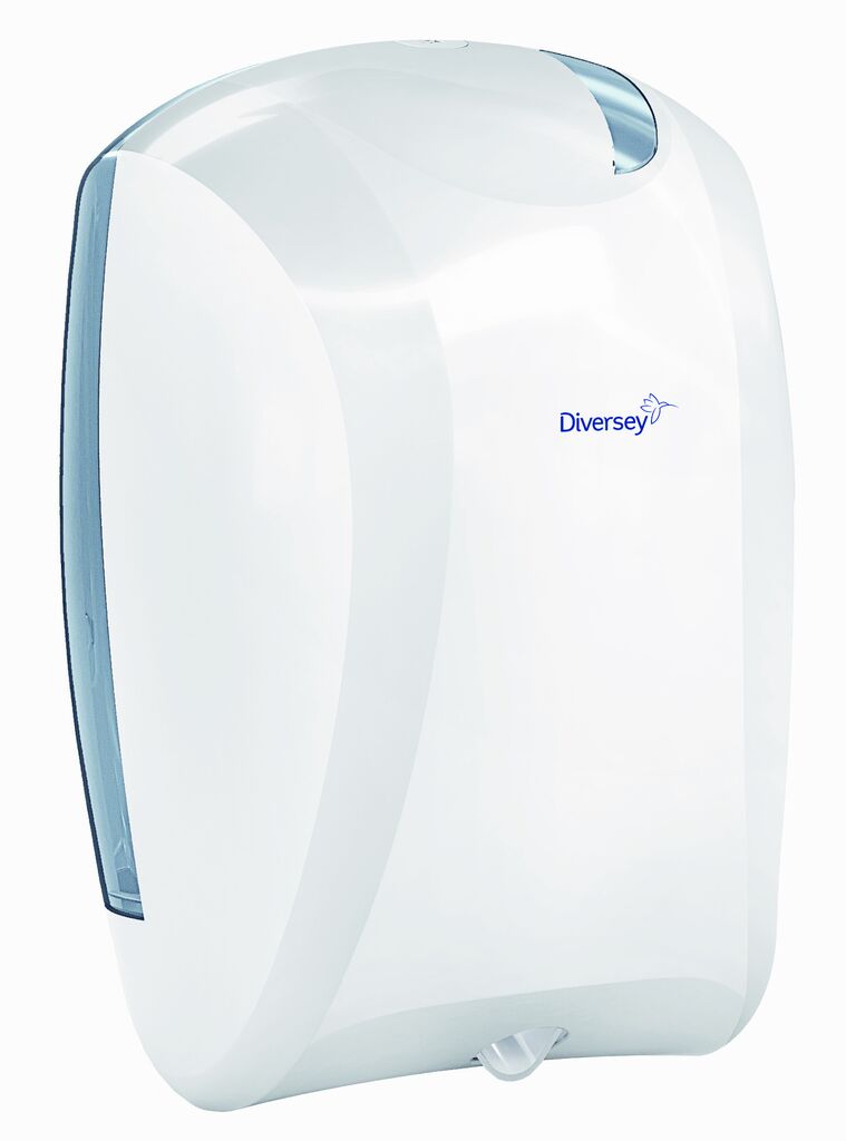 Diversey Centerfeed Paper Dispenser Midi White 1st - 35.2 x 24.3 x 24 cm - Wit - Centerfeed dispenser voor papieren multirollen