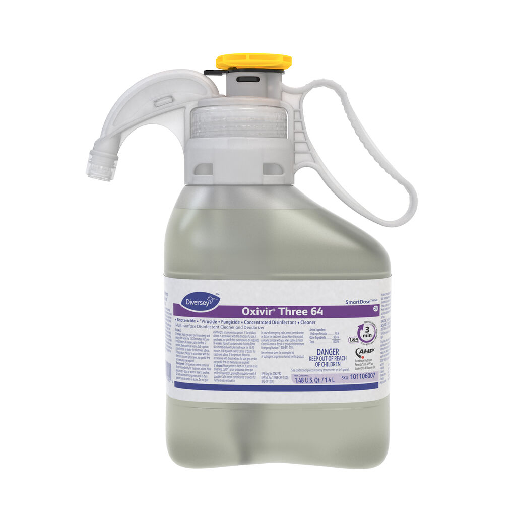 Oxivir® Three 64, 1.4L, 2/CT - • Bactericide • *Virucide • Fungicide • (Concentrated) Disinfectant • Cleaner