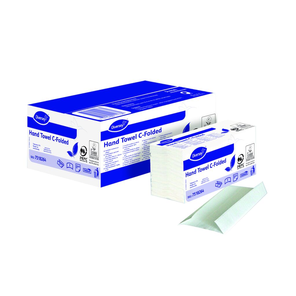 Essuie-Mains Pliés en C 20x153pc - 23 x 31 cm - Blanc