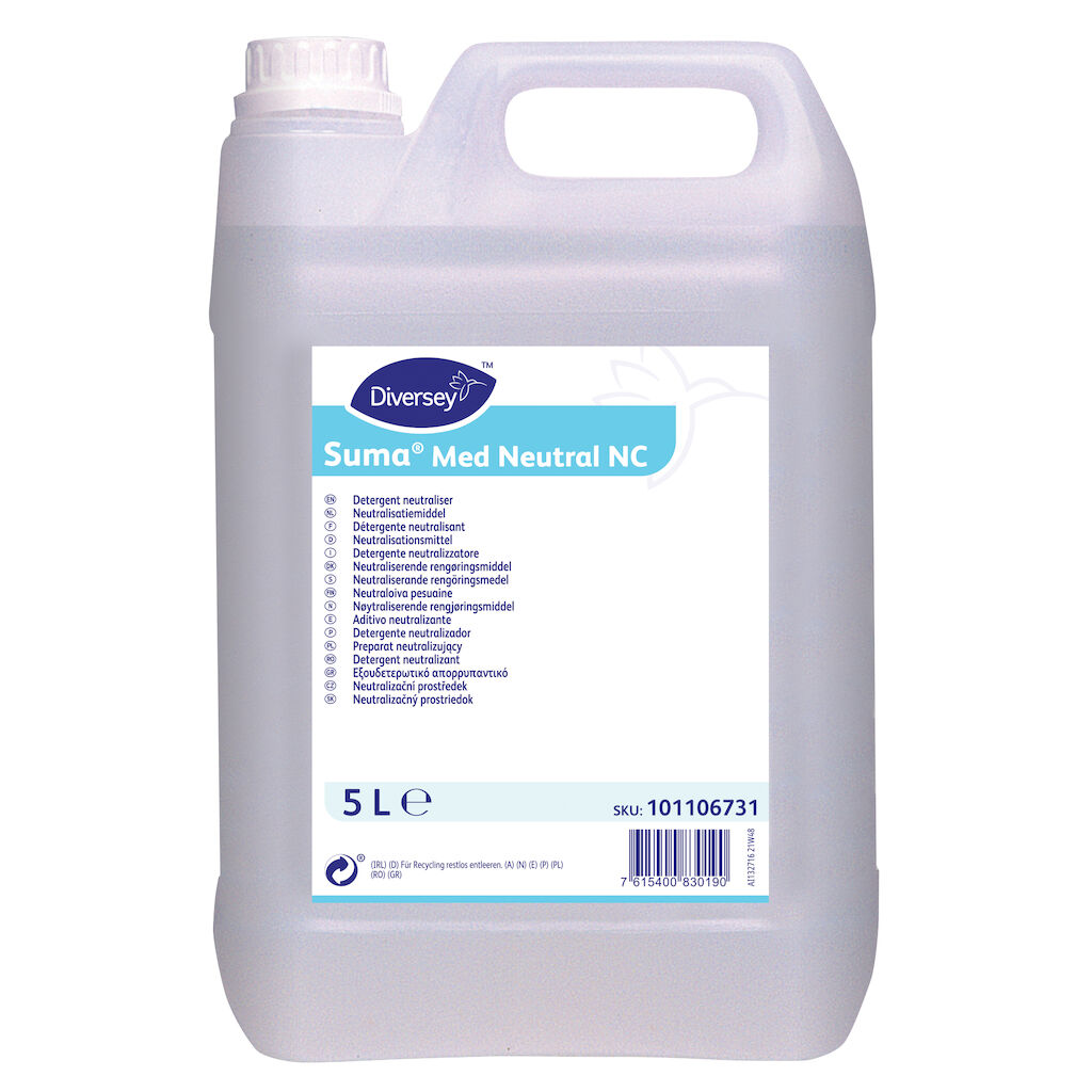 Suma Med Neutral NC 2x5L - Neutralisationsmittel von alkalischen Reinigungsmittelrückständen, speziell für die maschinelle Reinigung von medizinischen Geräten