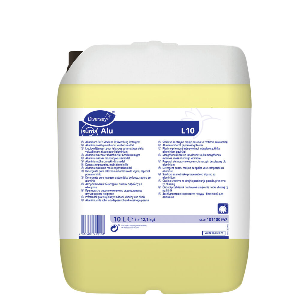 Suma Alu L10 10L - Detergente liquido per lavaggio meccanico stoviglie per acque di media durezza, sicuro su alluminio e argento
