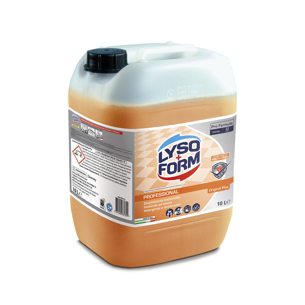 Lysoform Professionale Original Plus 10L - Disinfettante battericida lieviticida ad azione detergente e deodorante
