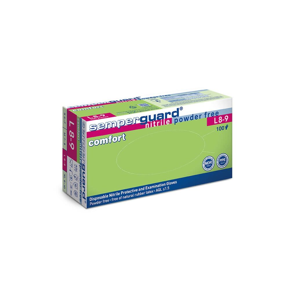 Guanti monouso in nitrile 100x100pz - Large (L) - Colore blu, non in polvere, non sterile, adatto per il contatto con alimenti