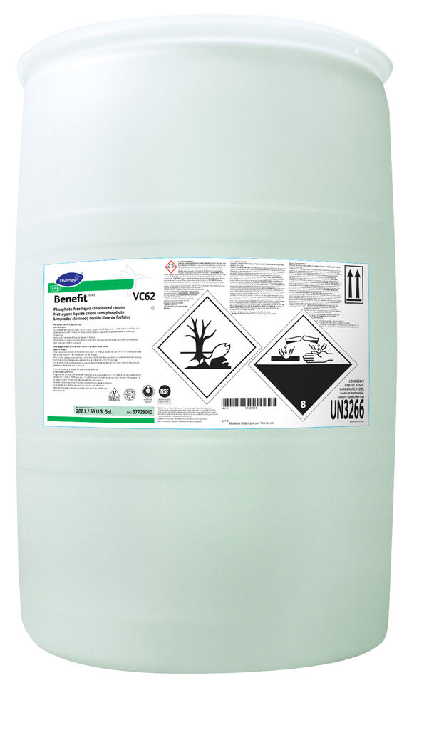 Benefit VC62, 55gal - Phosphate-Free Liquid Chlorinated Cleaner