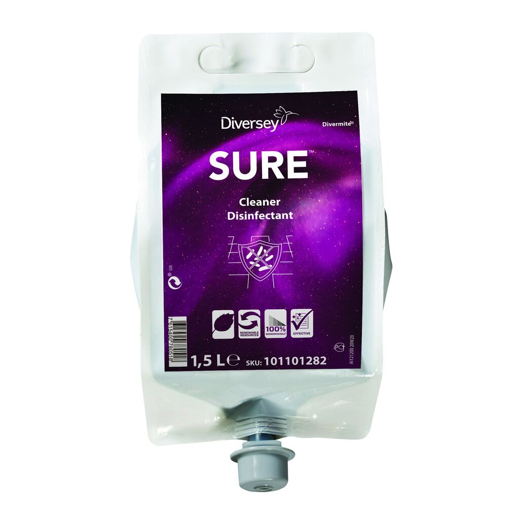 SURE Cleaner Disinfectant DVM 4x1.5L - Συμπυκνωμένο καθαριστικό απολυμαντικό