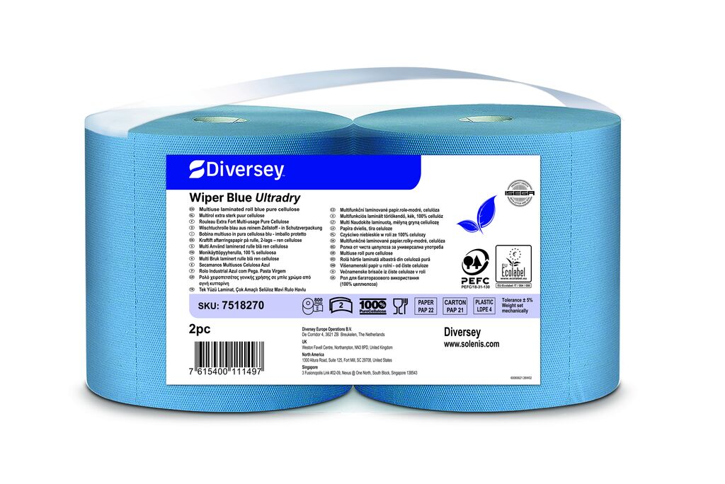 Multirol Gelamineerd Blauw Puur Cellulose Ultradry 2st - 176 m / H 26 cm / Ø 26 cm - Blauw