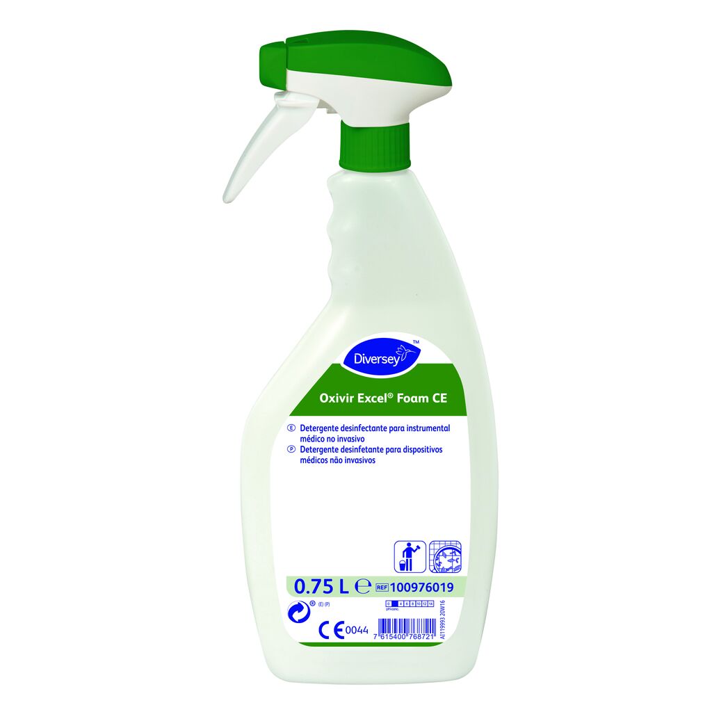 Oxivir Excel Foam CE 6x0.75L - Detergente desinfectante de superficies y aparatos médicos no invasivos