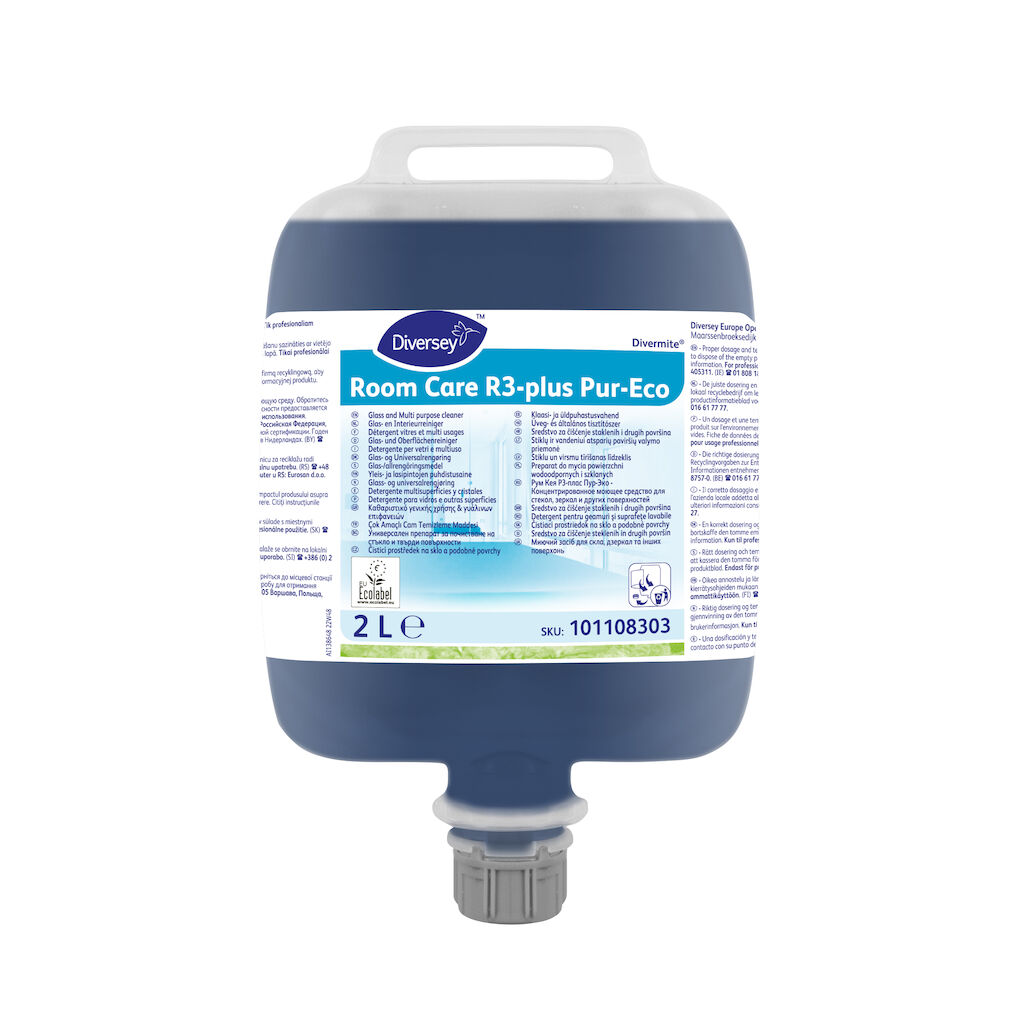 Room Care R3-plus Pur-Eco 2x2L - Detergent pentru geamuri/multi-suprafațe - concentrat