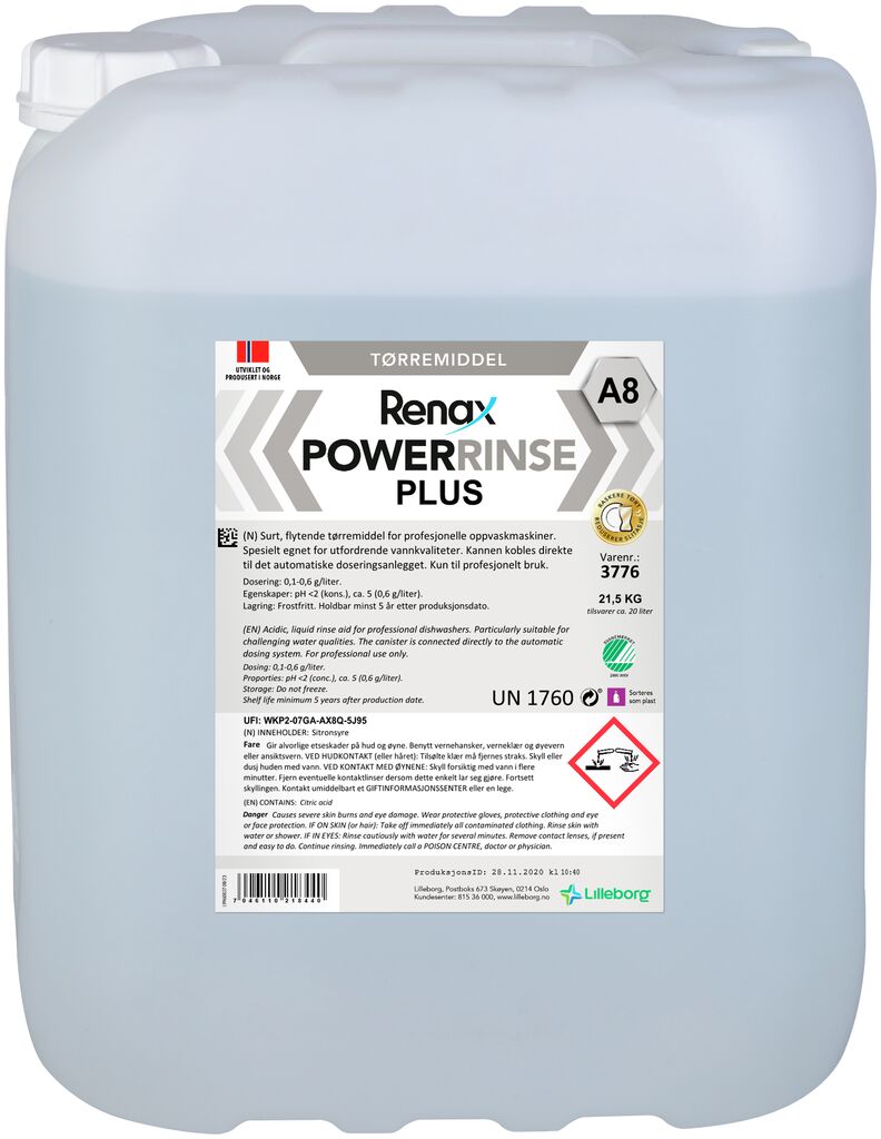 RENAX POWERRINSE PLUS A8 21.5kg