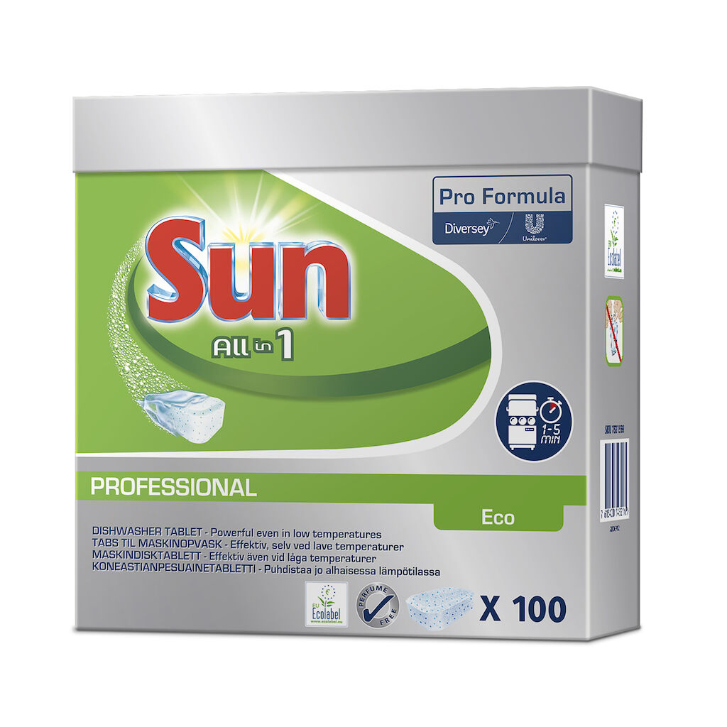 Sun Professional Dishwasher Tablets All-in-1 Eco 5x100kpl - Koneastianpesutabletit