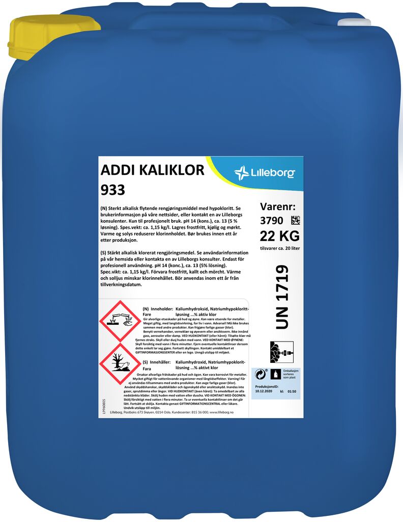 ADDI KALIKLOR 933 22kg - Hypoklorittholdig skumrengjøringsmiddel