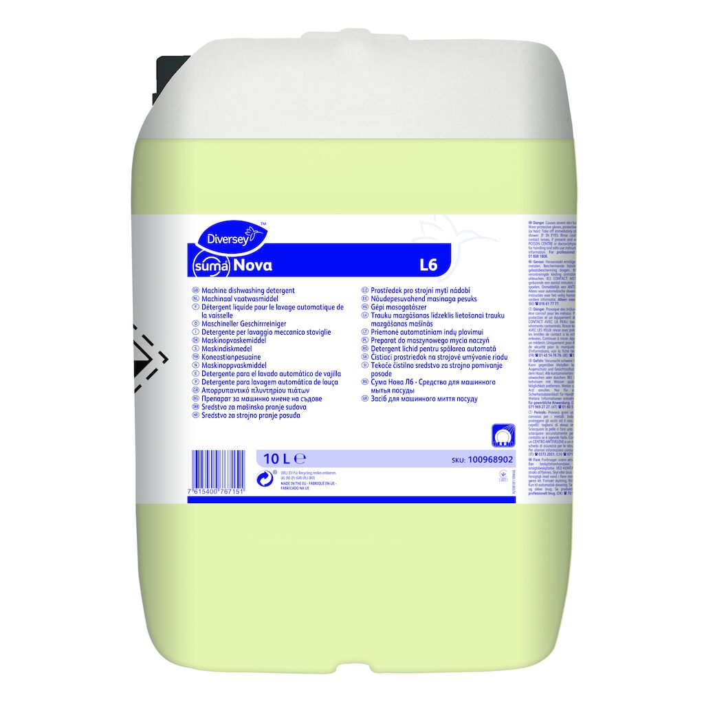 Suma Nova L6 10L - Detergente liquido per lavaggio meccanico stoviglie per acque dure