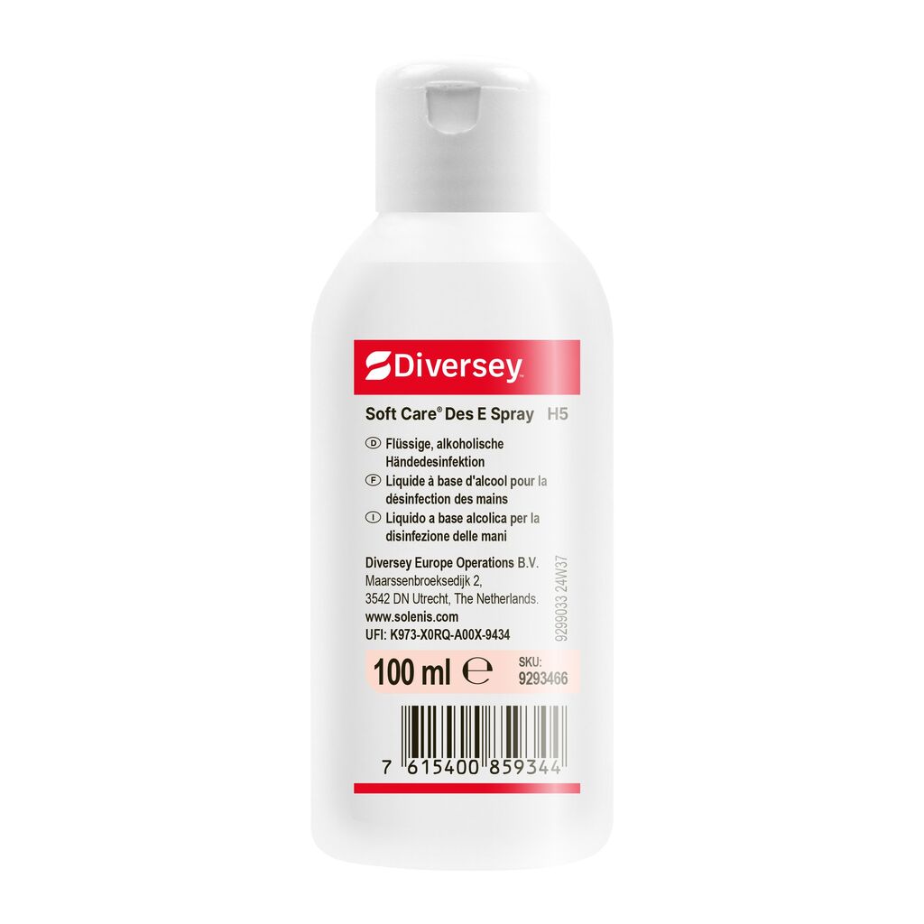 Soft Care Des E Spray H5 50x0.1L - Solution hydroalcoolique pour la désinfection des mains