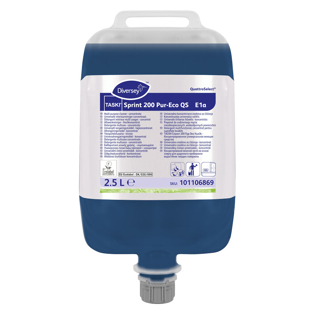 TASKI Sprint 200 Pur-Eco QS 2x2.5L - Detergent multifuncțional, concentrat pentru suprafețe lavabile, în QuattroSelect®