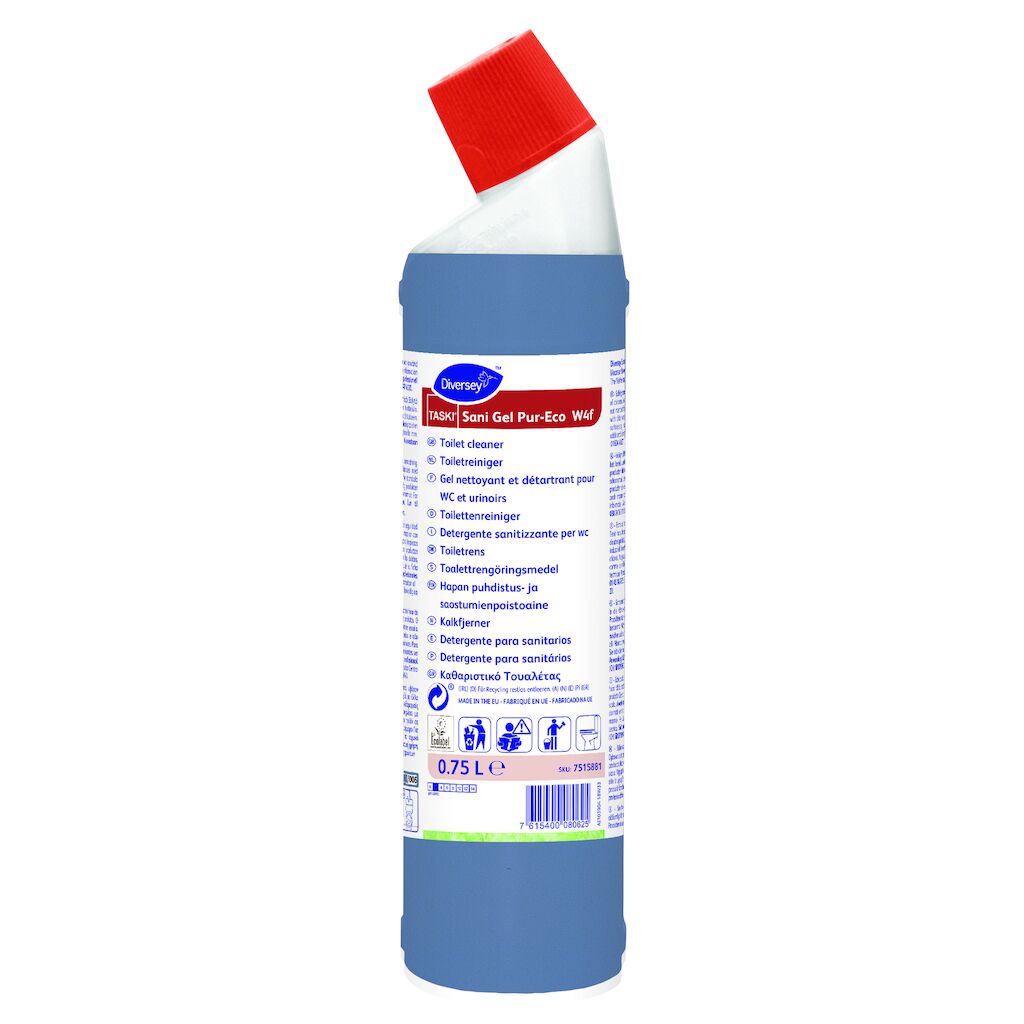 TASKI Sani Gel Pur-Eco W4f 6x0.75L - Gel détergent détartrant pour WC et urinoirs